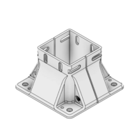 MODULAR SOLUTIONS MOUNTING FOOT 4 SIDED FOR 90 X 90 WITH STAINLESS STEEL HARDWARE FULLY ENCLOSED AND SHORT